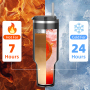 Wholesale 40 oz Stainless Steel Travel Mug Double Wall Vacuum Custom Logo Outdoor Coffee Tumbler Handle Straw Hot American