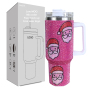Factory Directly Selling 40oz Rhinestone Tumbler Double Wall Stainless Steel Cup With Handle and Straw