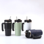 Custom 20oz & 30oz Adventure Tumbler Thermos Bottle Metal Leak Resistant Reusable with Handle for Straw Lid and Big Grip