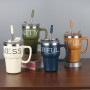 Custom 20oz & 30oz Adventure Tumbler Thermos Bottle Metal Leak Resistant Reusable with Handle for Straw Lid and Big Grip