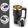 Custom 20oz & 30oz Adventure Tumbler Thermos Bottle Metal Leak Resistant Reusable with Handle for Straw Lid and Big Grip