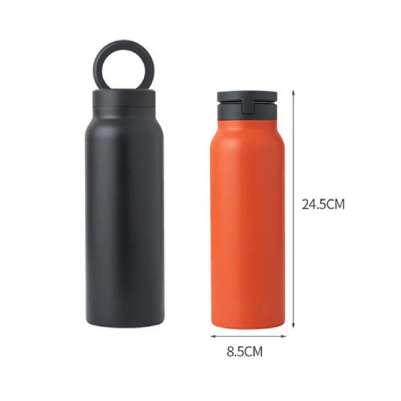 24oz Magnetic Lid Stainless Steel Water Bottle with Straw Sports Insulated Thermos 32oz Vacuum Flask Phone Holder Vacuum