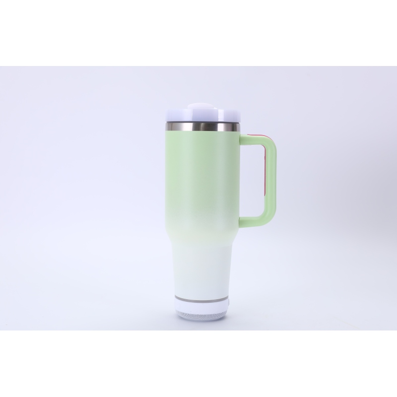 Custom Stainless Steel Travel Outdoor Thermos Mug With Speaker High Quality bluetooth Mug