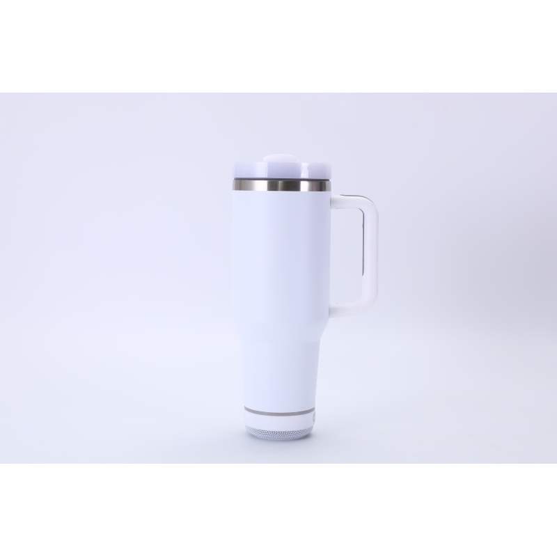 Custom Stainless Steel Travel Outdoor Thermos Mug With Speaker High Quality bluetooth Mug