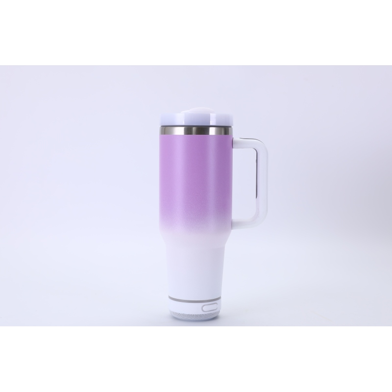 Custom Stainless Steel Travel Outdoor Thermos Mug With Speaker High Quality bluetooth Mug