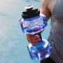 500/2600ML Sports Dumbbell Water Bottles Leakproof Portable Unbreakable Sports Plastic Fitness Dumbbells Gym Training