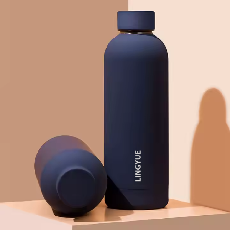 Wholesale customized colorful double wall thermos stainless steel matte paint outdoor sports small mouth water bottle