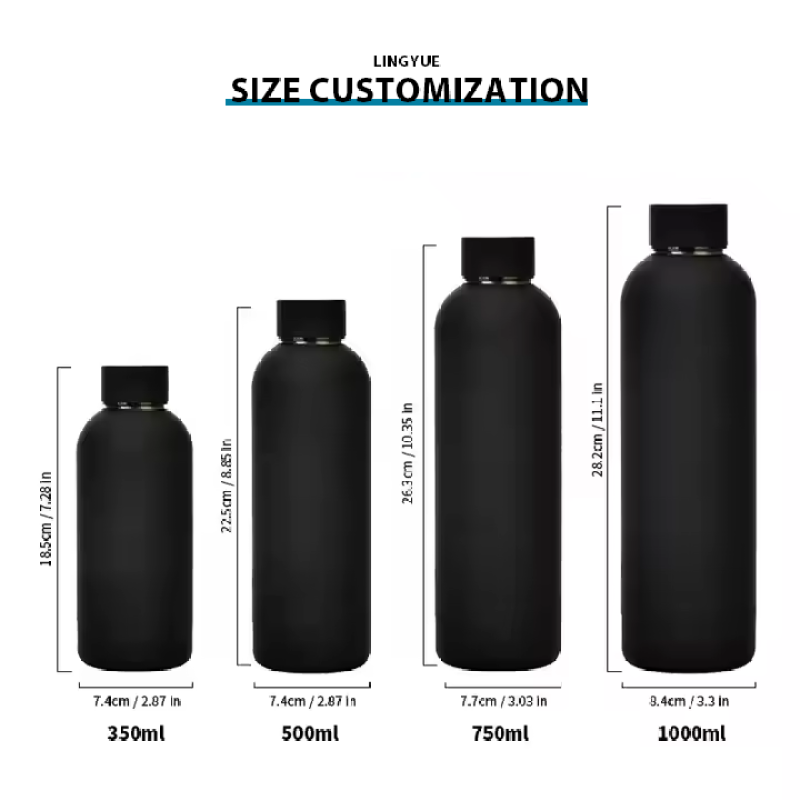 Wholesale customized colorful double wall thermos stainless steel matte paint outdoor sports small mouth water bottle