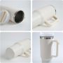 Custom Spill Proof Stainless Steel 40Oz Glass Mug Tumbler With Handle and Straw