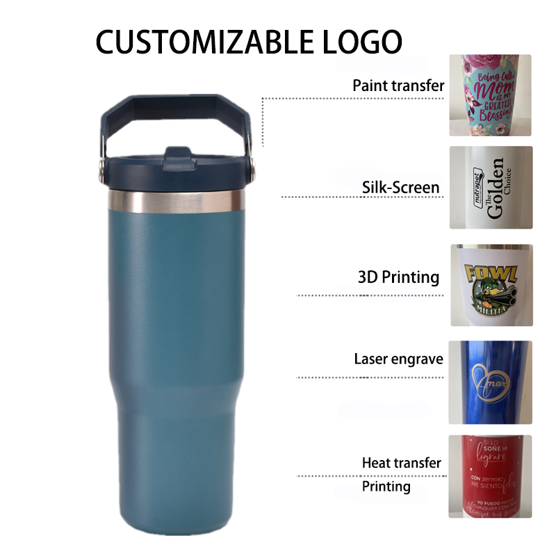 Factory Sales Eco-Friendly 20oz 30oz Double-Walled Vacuum Insulated Water Bottle With Straw Tumbler Lid for Car Usage for Food