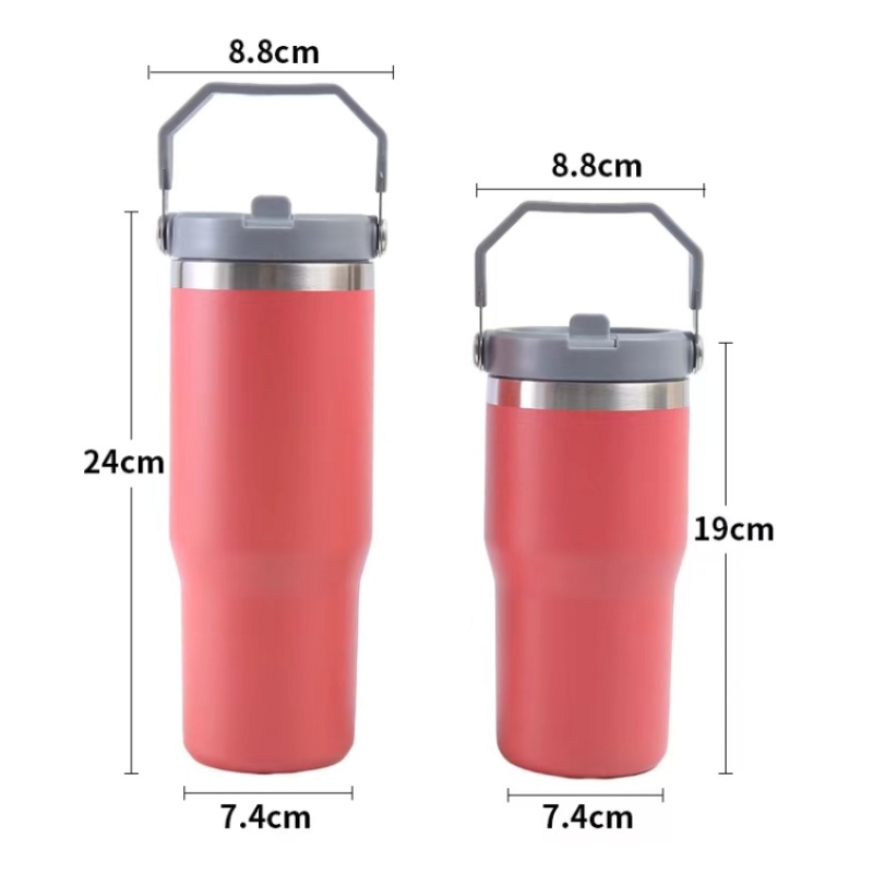 Factory Sales Eco-Friendly 20oz 30oz Double-Walled Vacuum Insulated Water Bottle With Straw Tumbler Lid for Car Usage for Food