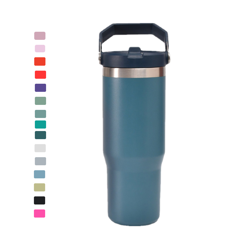 Factory Sales Eco-Friendly 20oz 30oz Double-Walled Vacuum Insulated Water Bottle With Straw Tumbler Lid for Car Usage for Food