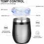Factory Wholesale Customized 12oz Wine Glass Stainless Steel Insulated Reusable Egg Wine Tumbler Cup With Lid
