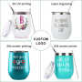 Factory Wholesale Customized 12oz Wine Glass Stainless Steel Insulated Reusable Egg Wine Tumbler Cup With Lid