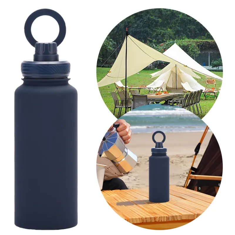 Trending Products 2024 New Arrivals 32oz Double Wall 304 Stainless Steel Magnet Water Bottle with Magnetic Phone Holder Lid