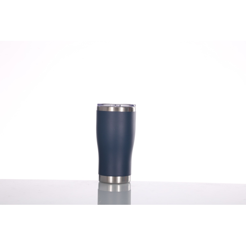Waist Cinched 20oz Car Cup Curved Double Wall Stainless Steel Vacuum Insulated Travel Cup