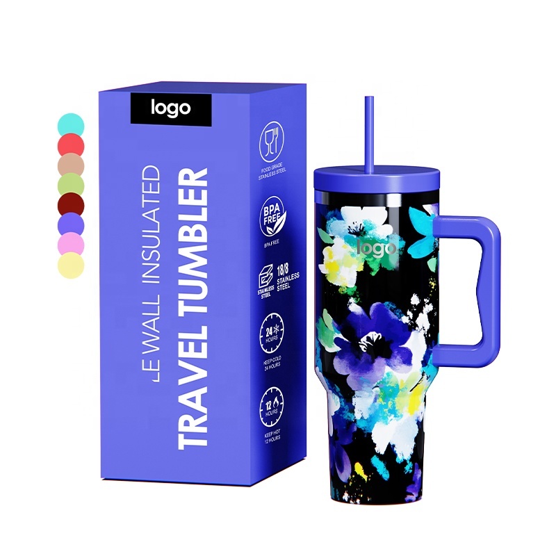 RTS 40oz Sublimation Adventure Tumbler Mugs With Handle Stainless Steel 40 oz Travel Coffee Water Bottles