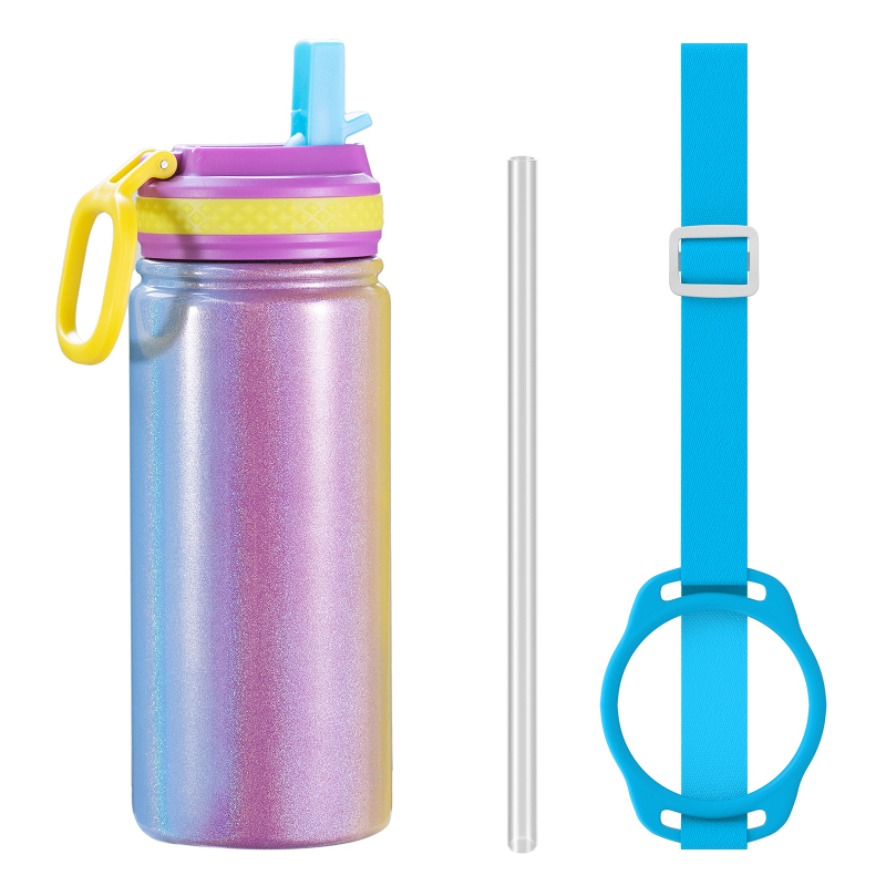 Factory-Made 16oz/12oz Children's Stainless Steel Insulated Sippy Water Bottle With Flip Top Vacuum Flask for Kids' Drinks/Mug