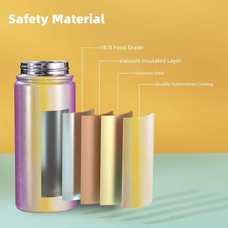 Factory-Made 16oz/12oz Children's Stainless Steel Insulated Sippy Water Bottle With Flip Top Vacuum Flask for Kids' Drinks/Mug