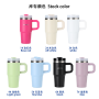 Wholesale Bulk 14oz Macaron Sublimation Tumbler Christmas Cute Insulated Travel Mug with Handle Hot and Cold Customizable Cups