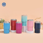 14oz 4-in-1 Double Wall Stainless Steel Can Cooler PC Travel Coffee Mug With Two Lids Eco-Friendly Beer Cola Cold Coffee Holder