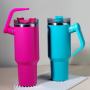 40oz Rotatable Handle Travel Mug - Vacuum Insulated Stainless Steel Tumbler W/Lid & Straw Leakproof for Gym/Car