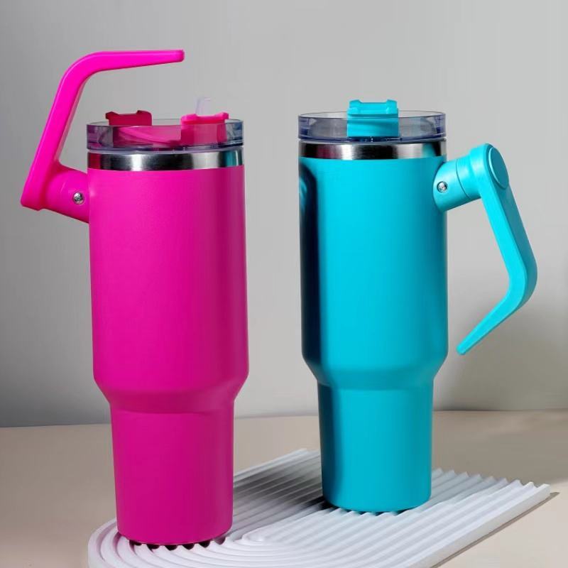 40oz Rotatable Handle Travel Mug - Vacuum Insulated Stainless Steel Tumbler W/Lid & Straw Leakproof for Gym/Car