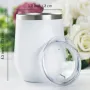 Wholesale 12Oz Stainless Steel Insulated Wine Glass Travel Coffee Mug Tumbler With Lid