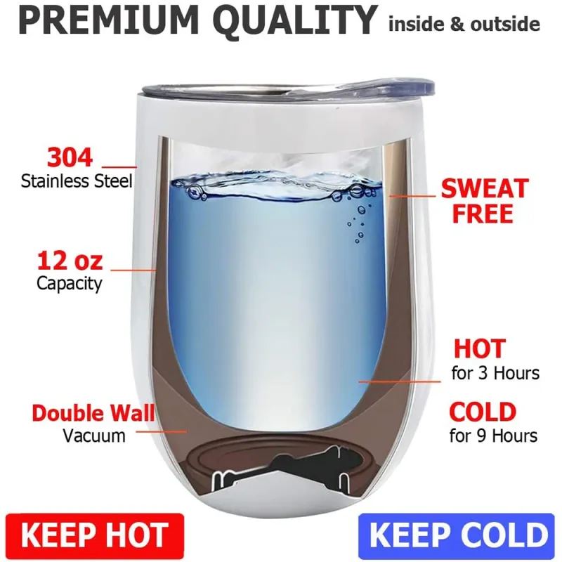 Wholesale 12Oz Stainless Steel Insulated Wine Glass Travel Coffee Mug Tumbler With Lid