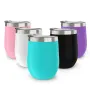 Wholesale 12Oz Stainless Steel Insulated Wine Glass Travel Coffee Mug Tumbler With Lid