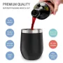 Wholesale 12Oz Stainless Steel Insulated Wine Glass Travel Coffee Mug Tumbler With Lid