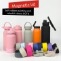 24oz 25oz Sports Stainless Steel Vacuum Flask Thermos with Magnetic Screw Lid and Straw Handle 12oz 32oz 40oz 64oz Options