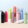 24oz 25oz Sports Stainless Steel Vacuum Flask Thermos with Magnetic Screw Lid and Straw Handle 12oz 32oz 40oz 64oz Options