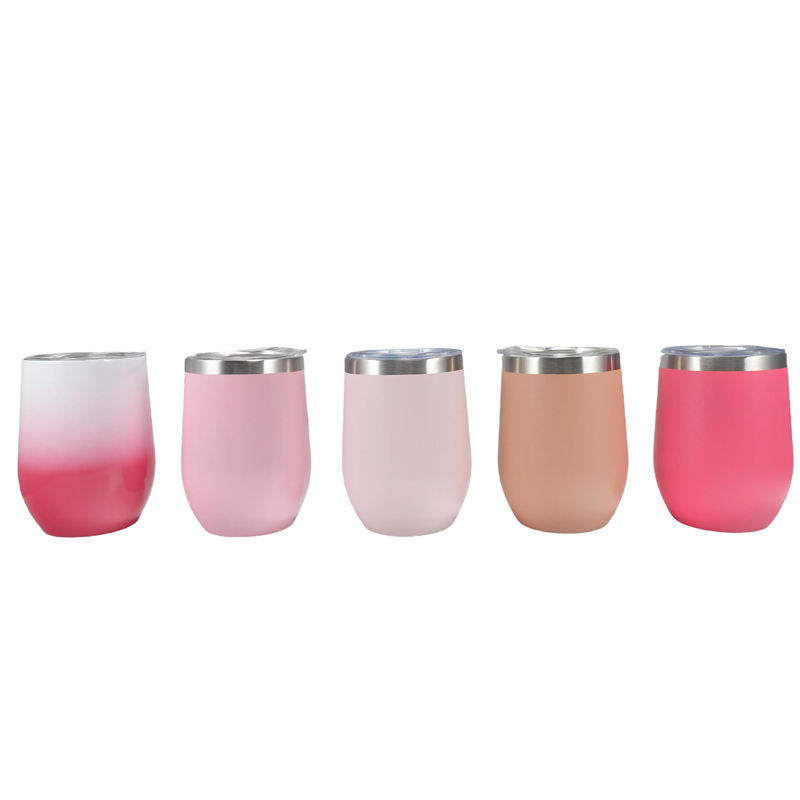 16oz Multicolor Stainless Steel Egg-Shaped Travel Tumbler U-Shaped Wine Cup Durable Metal Travel Mug