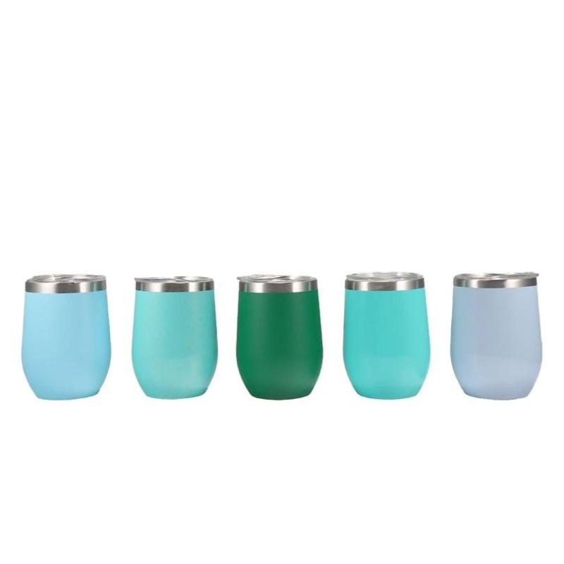 16oz Multicolor Stainless Steel Egg-Shaped Travel Tumbler U-Shaped Wine Cup Durable Metal Travel Mug