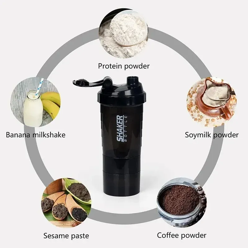 500ml 700ml BPA Free Plastic Workout Shake Protien Shaker Cup Shakers Gym Protein Shaker Bottle