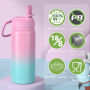 Factory-Made 16oz Children's Stainless Steel Insulated Sippy Water Bottle With Flip Top Vacuum Flask for Kids' Drinks/Mug