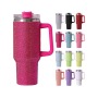 Rhinestone 40oz Tumbler Adventure Bottle Tumbler with Straw Stainless Steel Vacuum 40oz Tumbler with Handle