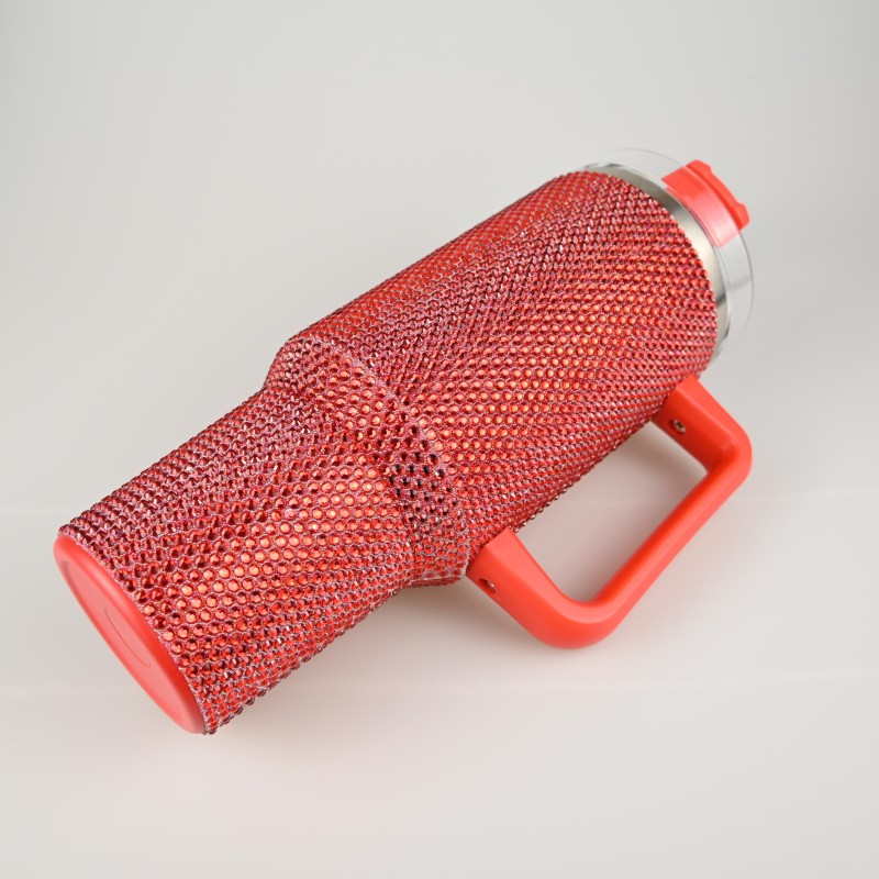 Rhinestone 40oz Tumbler Adventure Bottle Tumbler with Straw Stainless Steel Vacuum 40oz Tumbler with Handle