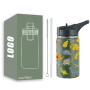 New Design Powder Coated Children Water Bottle Stainless Steel 12oz Tumbler with Handle Christmas Bottles