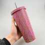 Rhinestone500ml 750ml Double Wall Insulated Stainless Steel BlingTumbler Coffee Travel Mug with Lid and Straw for Water or Beer