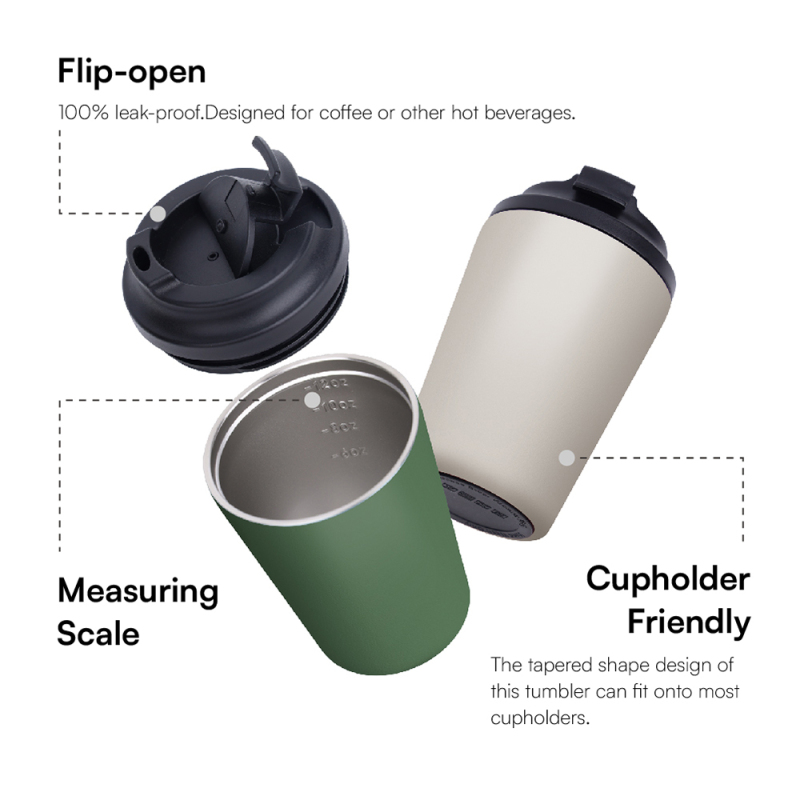 Wholesale Customized Logo 8oz 12oz Coated Stainless Steel Vacuum Coffee Cup With Lids