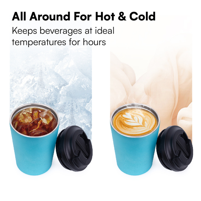 Wholesale Customized Logo 8oz 12oz Coated Stainless Steel Vacuum Coffee Cup With Lids