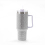 Custom Logo 40oz Insulated Double Wall Stainless Steel Water Cup Modern Bling Tumbler Rhinestones Travel Personalized Bling cup
