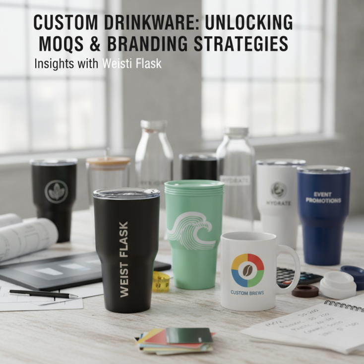 What are the typical MOQ (Minimum Order Quantity) requirements for custom drinkware or tumbler orders?