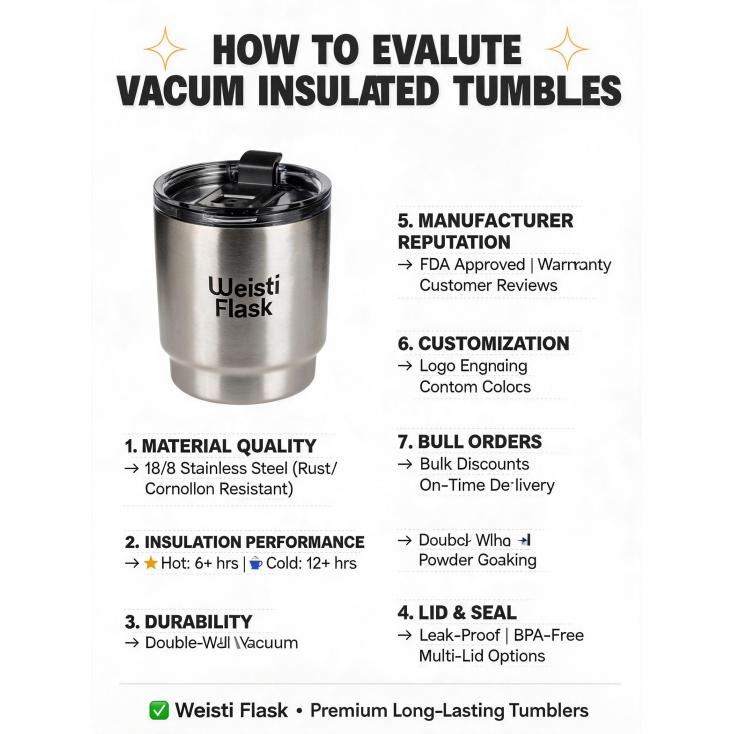 How to evaluate the quality and durability of a vacuum insulated tumbler from a manufacturer?