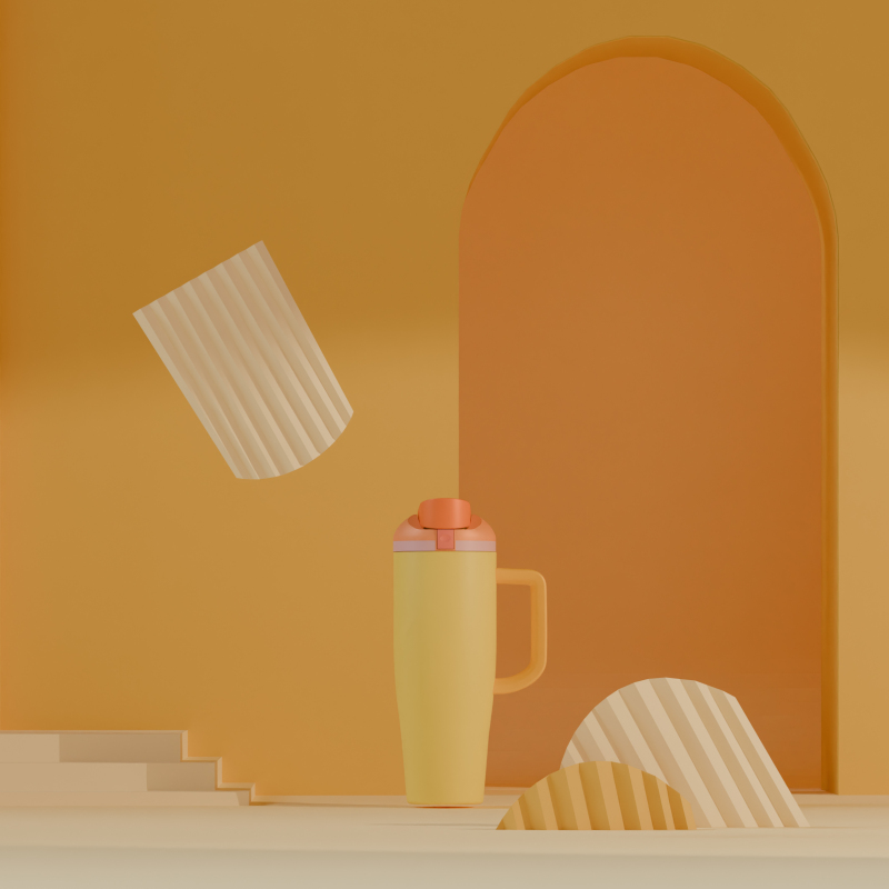 40oz Double-Wall leakproof Tumblers with Handle and Straw Lids