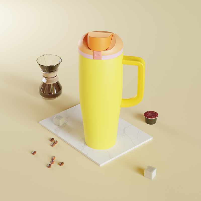 40oz Double-Wall leakproof Tumblers with Handle and Straw Lids