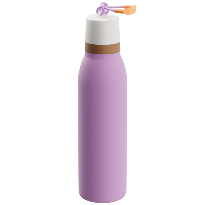 600ml Stainless Steel Double-Walled Vacuum Insulated Cola Flask Reusable Leak-Proof Water Bottle Bamboo Lid for Direct Drinking