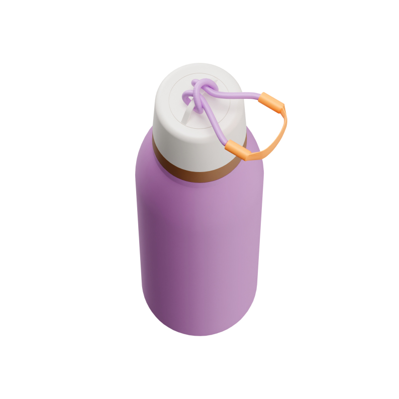 600ml Stainless Steel Double-Walled Vacuum Insulated Cola Flask Reusable Leak-Proof Water Bottle Bamboo Lid for Direct Drinking